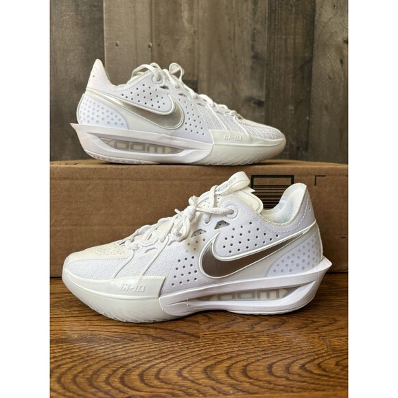Nike GT Cut 3 \'Metallic Silver\' White Basketball Sneakers Size 5.5 Mens / 7 Wmns main image 6